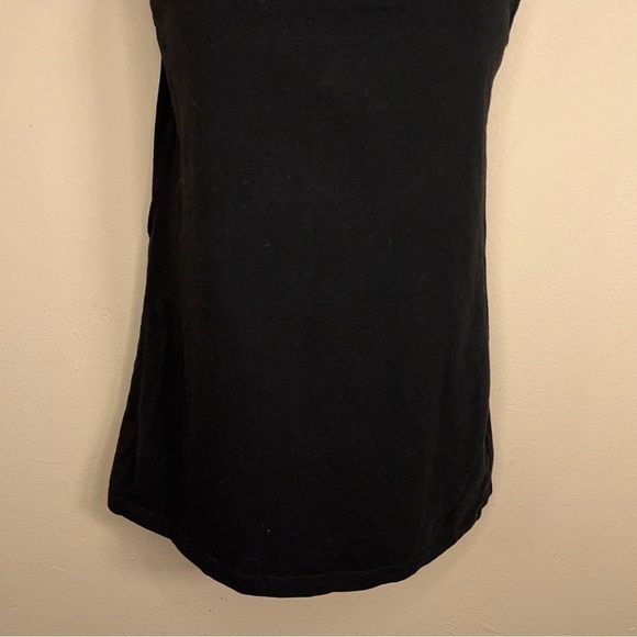 MEDIUM CLASSIC BLACK TANK TOP SLEEVELESS STRETCH SPAGHETTI STRAPS - Picture 6 of 10